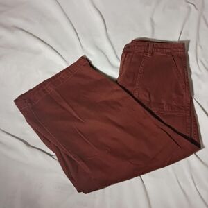 Burgundy Wide Leg Jeans